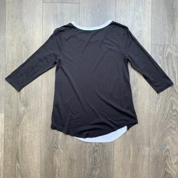 Aritzia Babaton Women's Top T-shirt Tee 3/4 Length Sleeve Cotton Blend Size XS - Picture 11 of 12